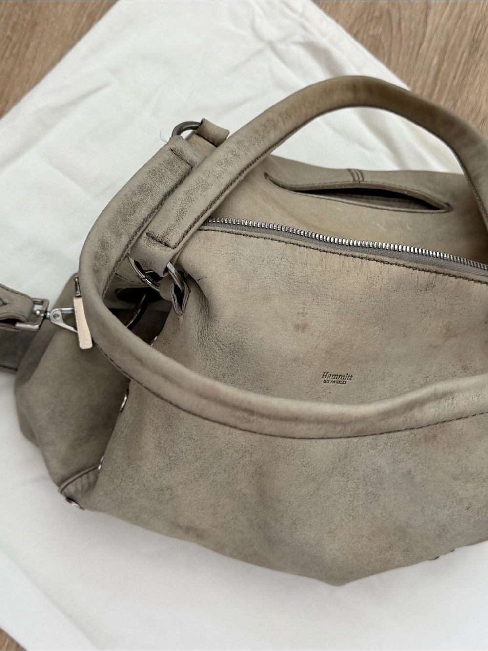 Hammitt Suede Studded Large Tote Bag in Taupe - Women's Shoulder Bag - Picture 12 of 15